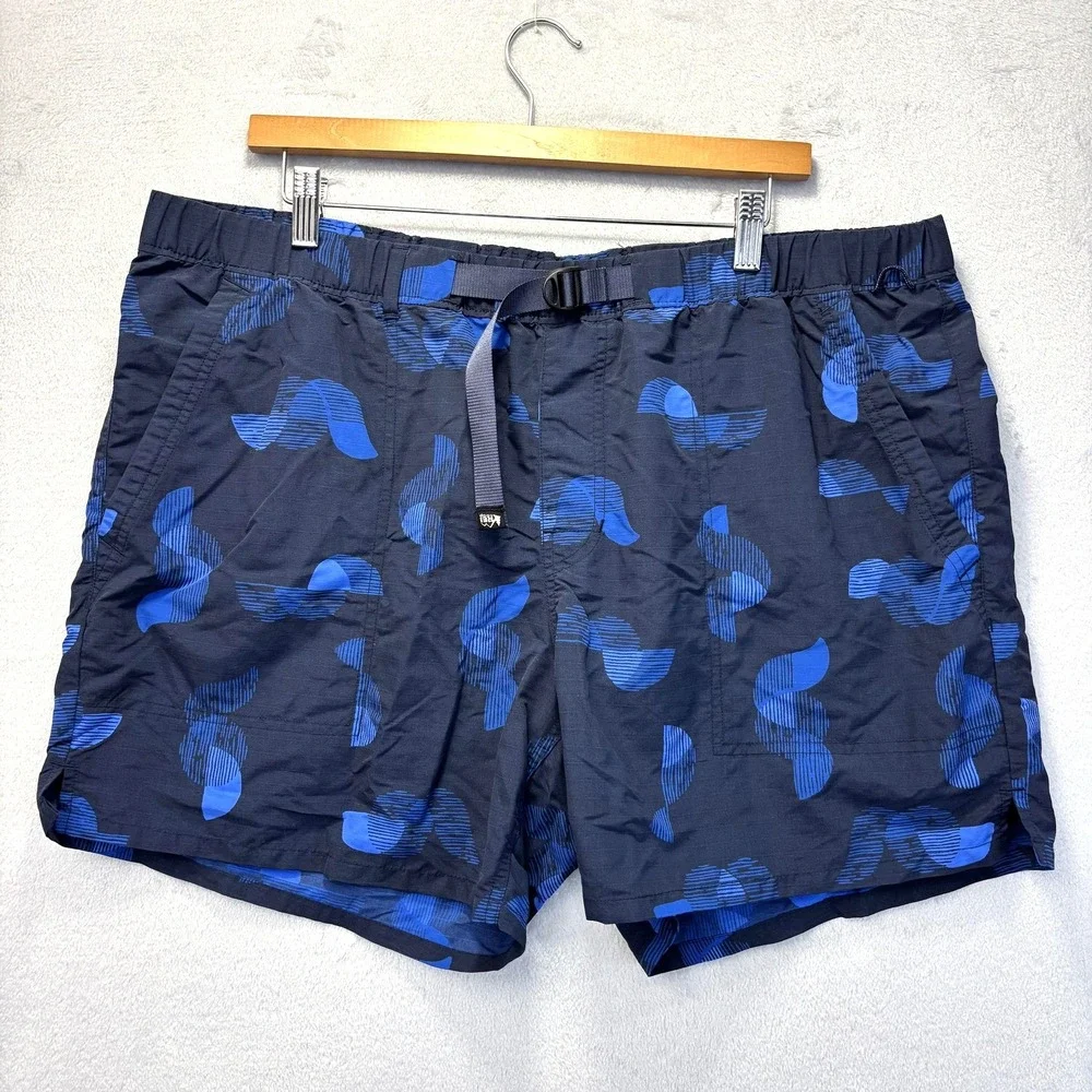 REI Co-op Ripstop Amphibian Shorts Mens XL Blue Belted Beach Outdoors Quick Dry